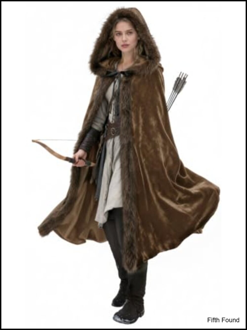 Viking Fur Cloak Hooded Medieval Renaissance Velvet Cape Costume